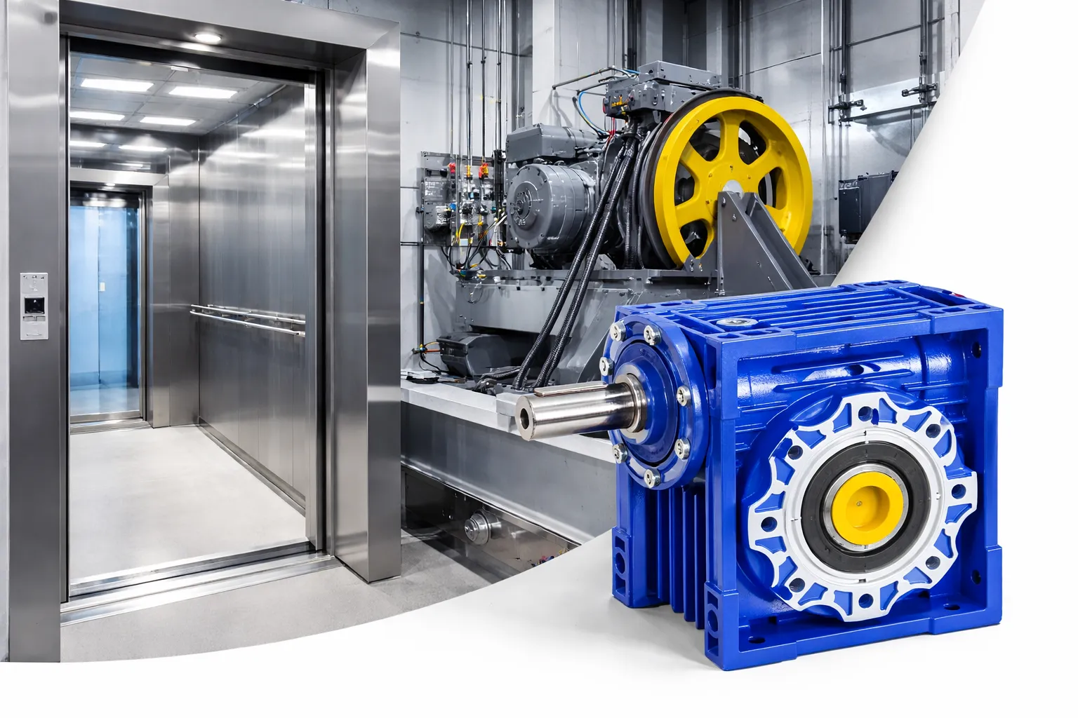 Worm gear reducer for lifts and elevators